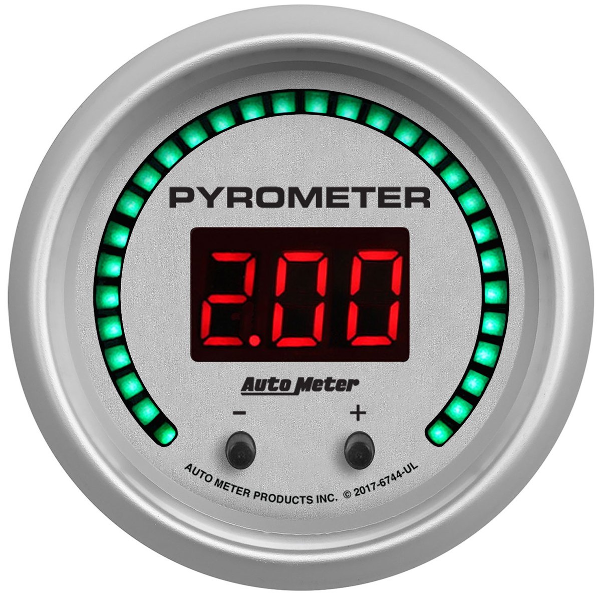 Ultra-Lite Series 2CH Pyrometer (EGT) Gauge
2-1/16", Digital, 0-2000°F (0-1100°C)