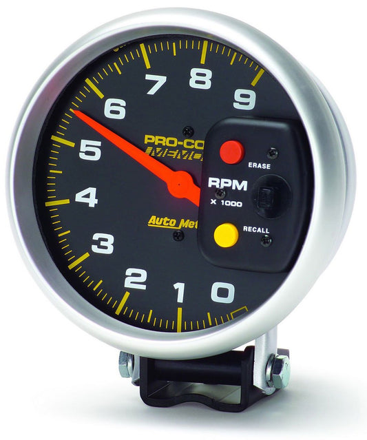 Pro-Comp Series Tachometer  5", Pedestal Mount, Electric, Memory, 0-9,000 rpm