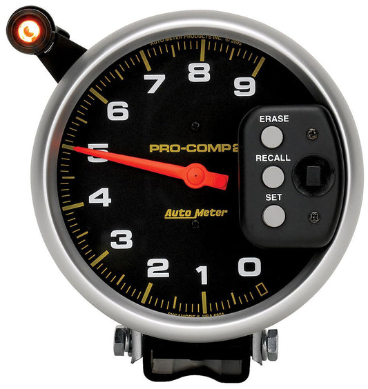 Pro-Comp Series II Tachometer
5", Pedestal Mount, Single Range, Peak RPM Memory, 0-9,000 rpm