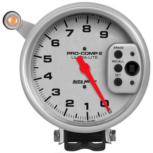 Ultra-Lite Pro-Comp II Shift-Lite Tachometer  5", Pedestal Mount, Single Range, Memory, 0-9,000 rpm