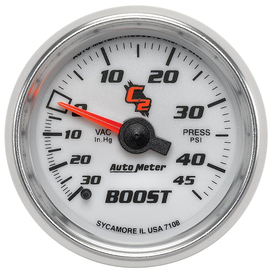 C2 Series Boost/Vacuum Gauge
2-1/16", Full Sweep Mechanical, 30 In. Hg/45 psi