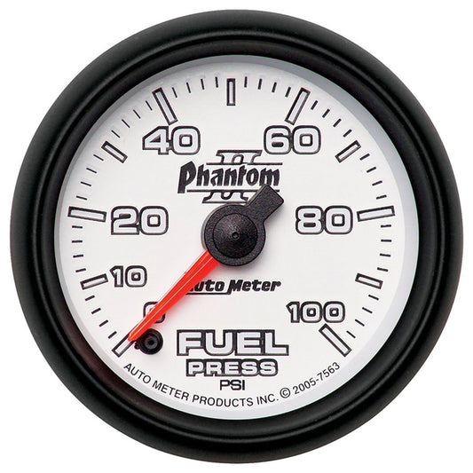 Phantom II Series Fuel Pressure Gauge  2-1/16", Full Sweep Electric, 0-100 psi