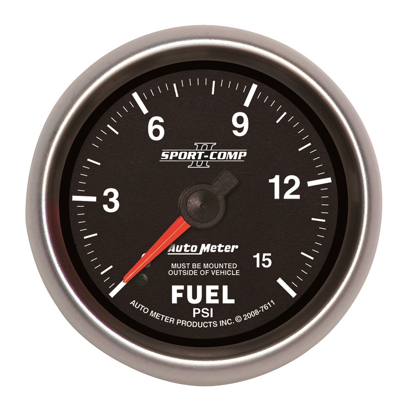 Sport-Comp II Fuel Pressure Gauge  2-5/8", Full Sweep Mechanical, 0-15 psi