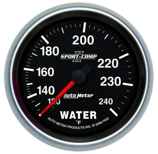 Sport-Comp II Water Temperature Gauge  2-5/8", Full Sweep Mechanical, 120-240°F