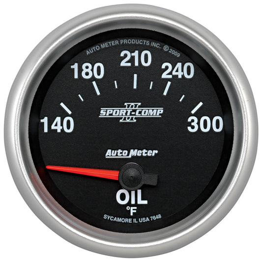 Sport-Comp II Oil Temperature Gauge  2-5/8", Short Sweep Electric, 140-300°F