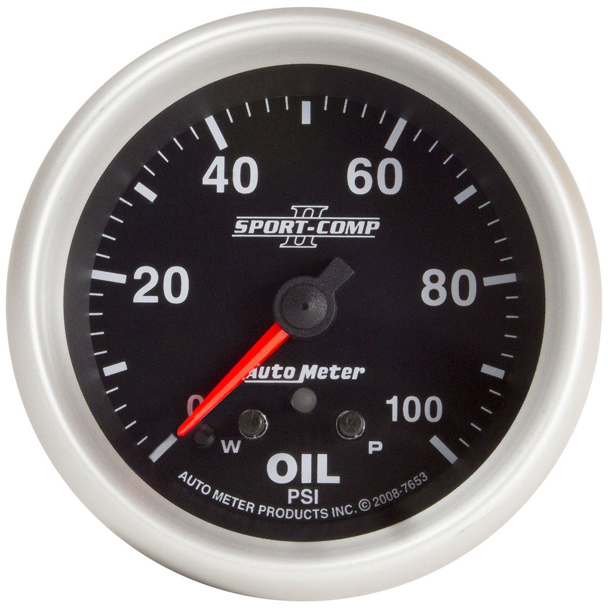 Sport-Comp II Oil Pressure Gauge
2-5/8", Full Sweep Electric, Peak Memory and Warning, 0-100 psi