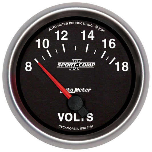 Sport-Comp II Voltmeter Gauge
2-5/8", Short Sweep Electric, 8-18 volts