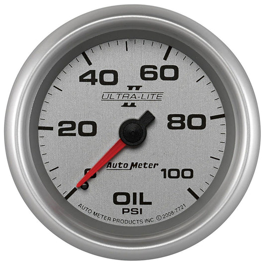 Ultra-Lite II Series Oil Pressure Gauge  2-5/8", Full Sweep Mechanical, 0-100 psi