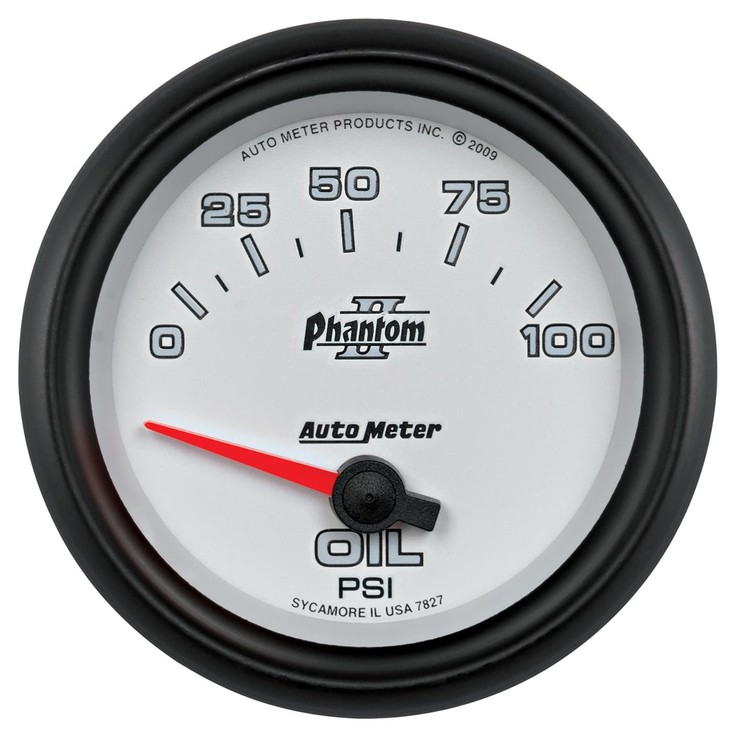 Phantom II Series Oil Pressure Gauge  2-5/8", Short Sweep Electric, 0-100 psi