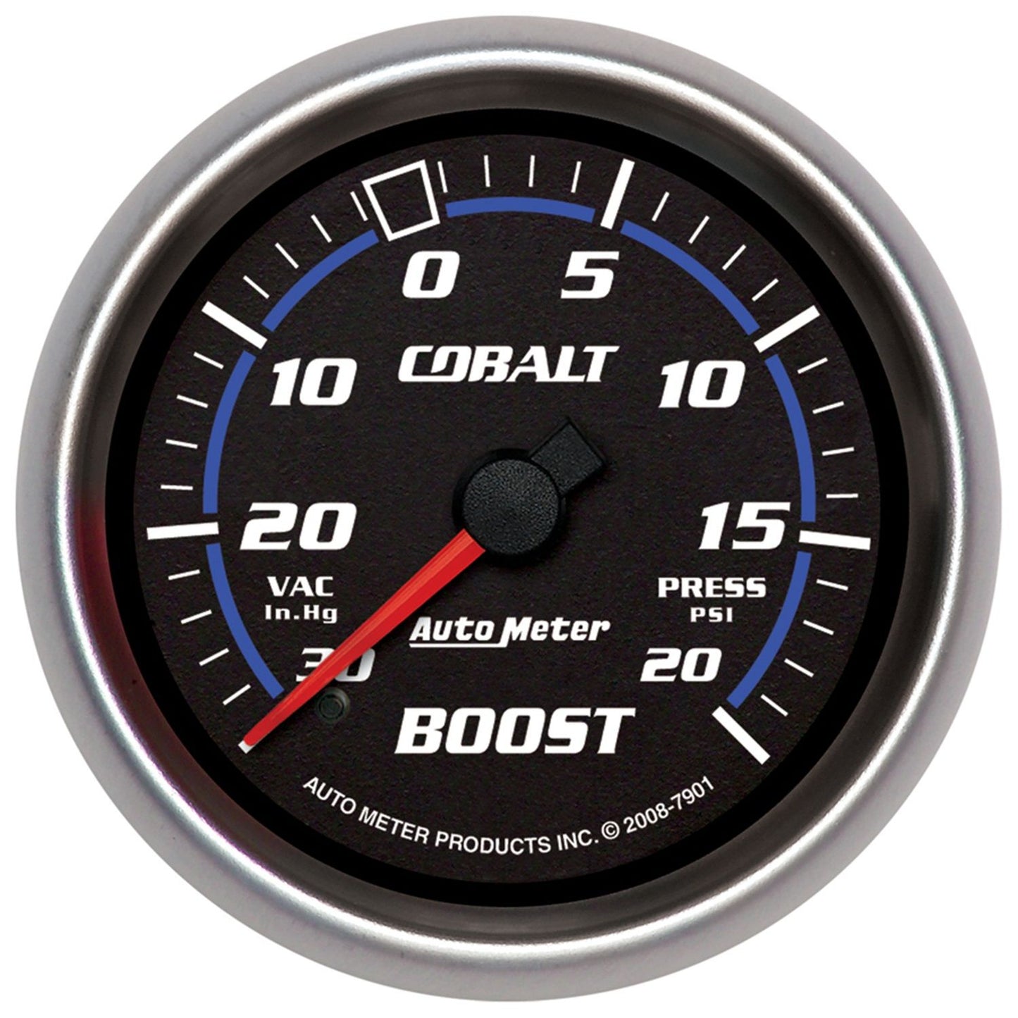 Cobalt Series Boost/Vacuum Gauge 2-5/8", Full Sweep Mechanical, 30 In. Hg./20 psi