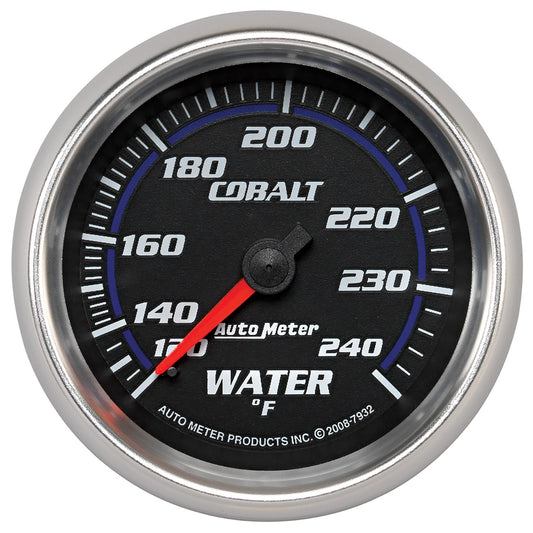 Cobalt Series Water Temperature Gauge  2-5/8", Full Short Sweep Mechanical, 120-240°F