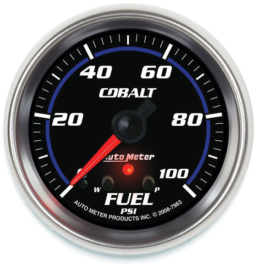 Cobalt Series Fuel Pressure Gauge
2-5/8", Full Sweep Electric, 0-100 psi, Peak Memory and Warning