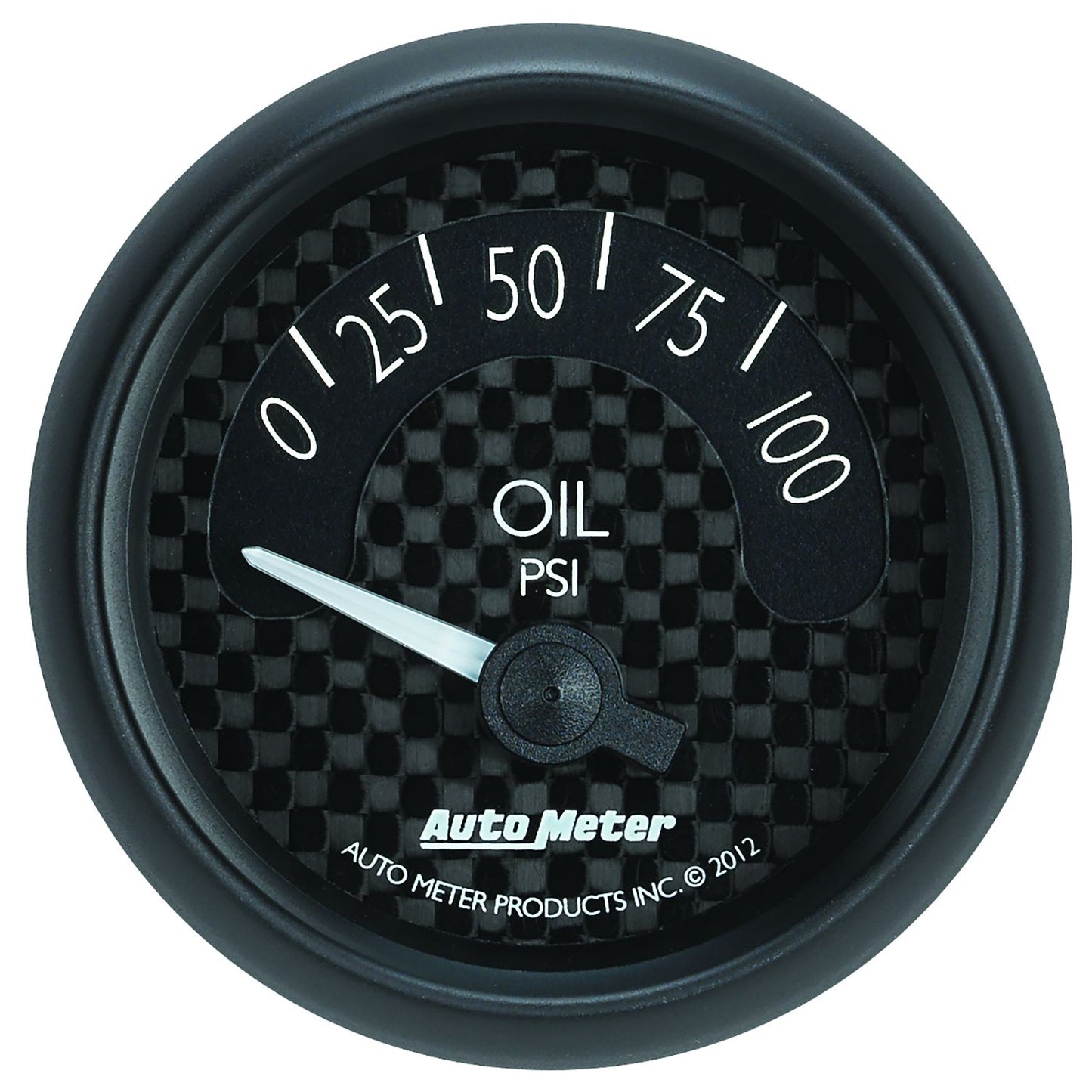 GT Series Oil Pressure Gauge 2-1/16", Black Carbon Fiber Dial, Short Sweep Electric, 0-100 psi