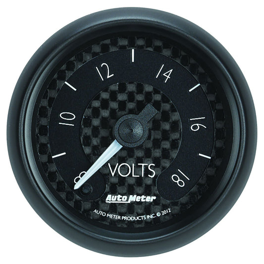 GT Series Voltmeter Gauge
2-1/16", Black Dial, Full Sweep Electrical, 8-18 Volts