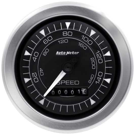 Chrono Speedometer Gauge
3-3/8", Black Dial, Full Sweep Electric, 160 MPH