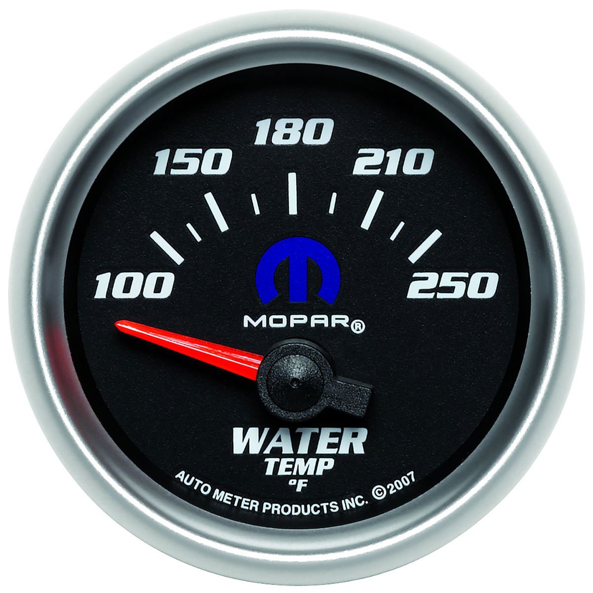 Mopar Water Temperature Gauge
2-1/16", Black Dial/Silver Bezel, Short Sweep Electrical, 100-250°F