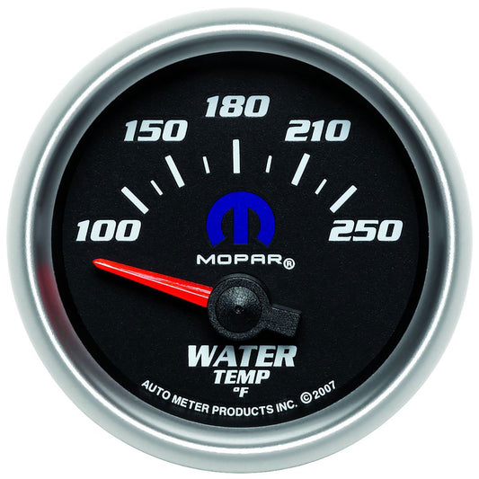 Mopar Water Temperature Gauge
2-1/16", Black Dial/Silver Bezel, Short Sweep Electrical, 100-250°F