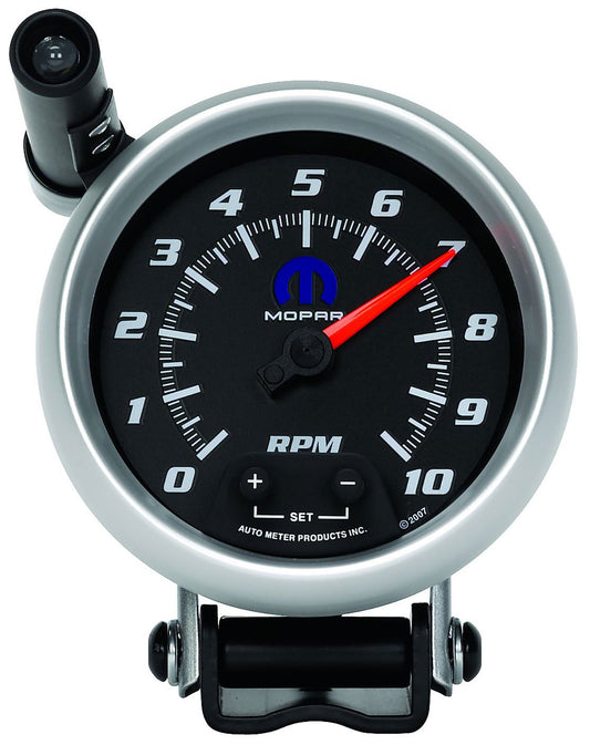 Mopar Mini-Monster Tachometer
3-3/4", Black Dial/Silve Bezel, Pedestal Mount, Shift-Lite, 0-10,000 rpm