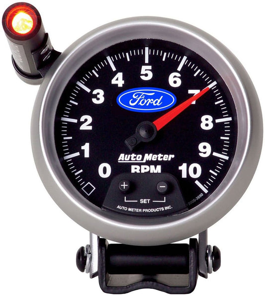 Ford Logo Series 3-3/4" 10,000 RPM Tachometer with Shift-Lite, Chrome Bezel