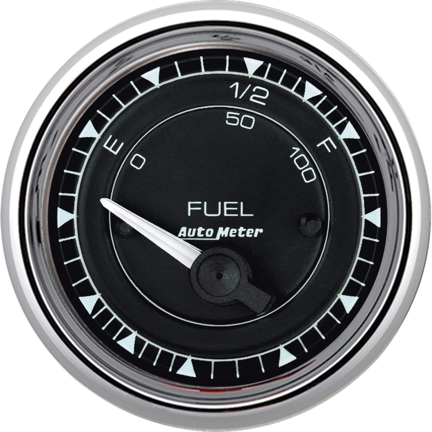 Chrono Chrome Series Fuel Level Gauge
2-1/16", Black Dial, Short Sweep Electric, 73 ohms Empty/10 ohms Full