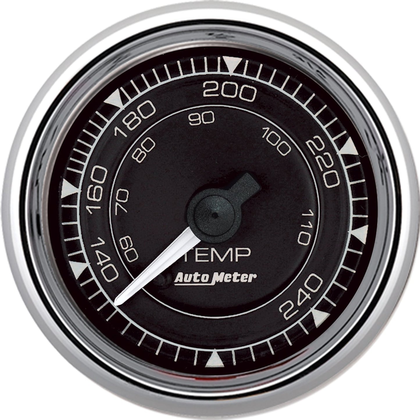 Chrono Chrome Series Water Temperature Gauge
2-1/16", Black Dial, Full Sweep Mechanical, 120-240°F