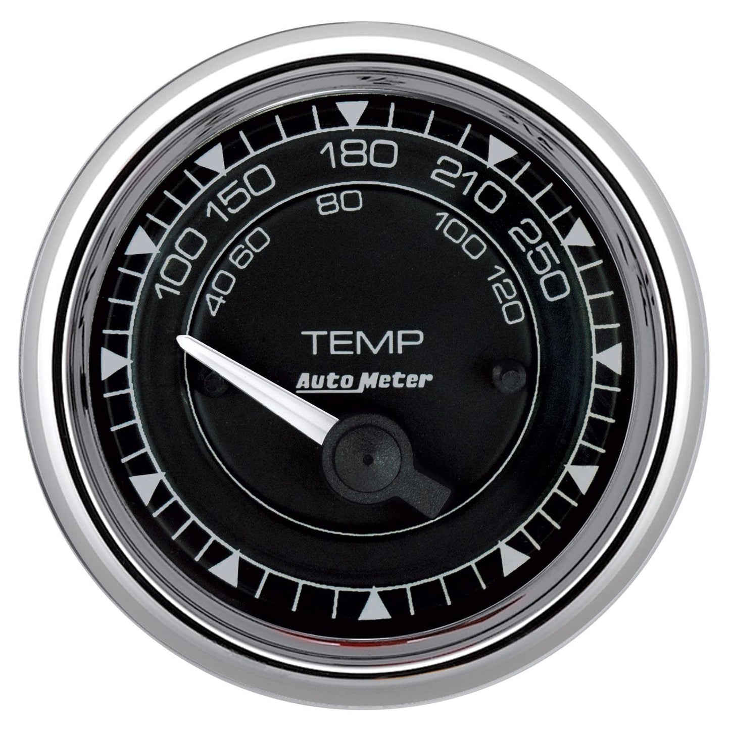 Chrono Chrome Series Water Temperature Gauge
2-1/16", Black Dial, Short Sweep Electric, 100-250°F