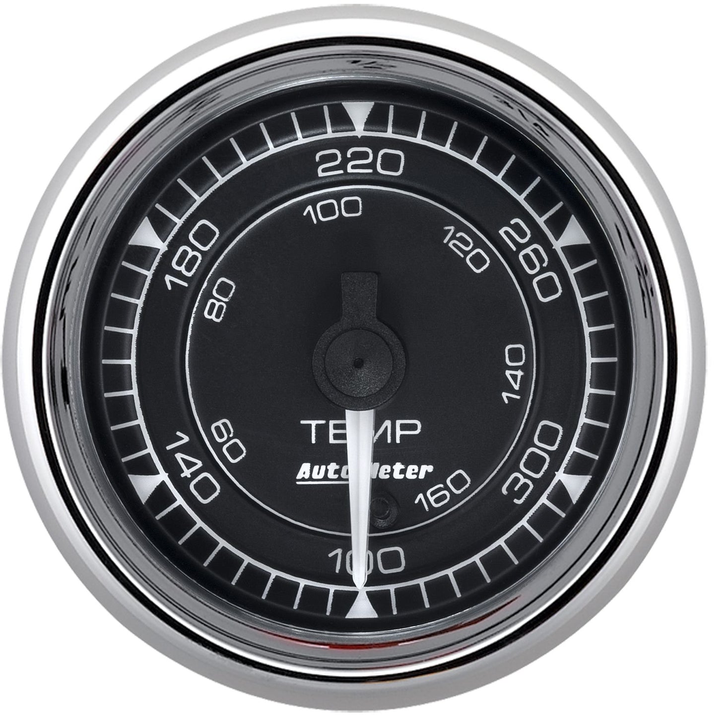 Chrono Chrome Series Water Temperature Gauge
2-1/16", Black Dial, Full Sweep Electric, 140-380°F