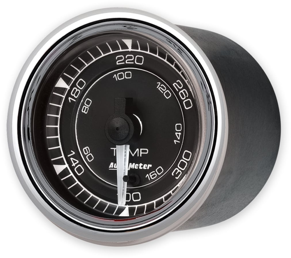 Chrono Chrome Series Oil Temperature Gauge
2-1/16", Black Dial, Short Sweep Electric, 140-350°F