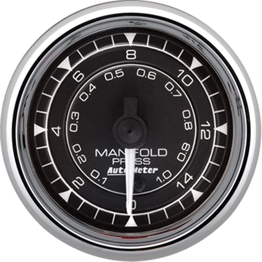 Chrono Chrome Series Boost Gauge
2-1/16", Black Dial, Full Sweep Electric, 0-15 psi