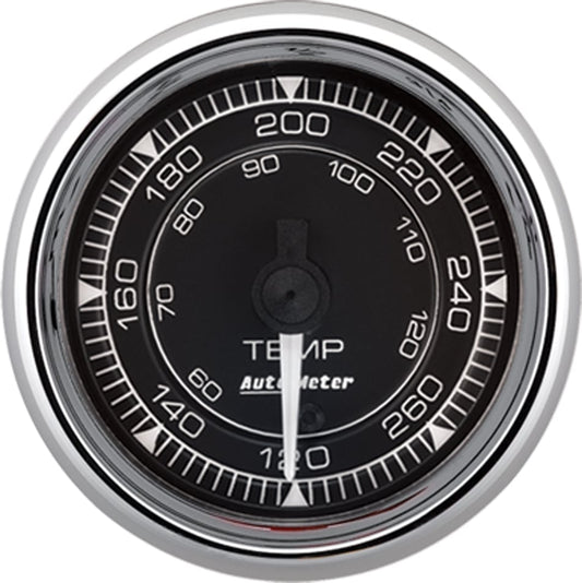 Chrono Chrome Series Temperature Gauge
2-1/16", Black Dial, Full Sweep Electric, 120-280°F