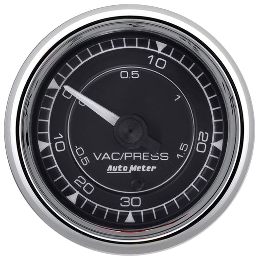 Chrono Chrome Series Boost / Vac Gauge
2-1/16", Black Dial, Full Sweep Electric, 30 In Hg./30 psi