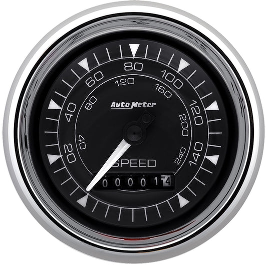 Chrono Chrome Series Programmable Speedometer
3-3/8", Black Face, Electric, 160mph