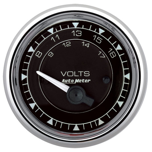 Chrono Chrome Series Volt Gauge
2-1/16", Black Dial, Short Sweep Electric, 8-18V