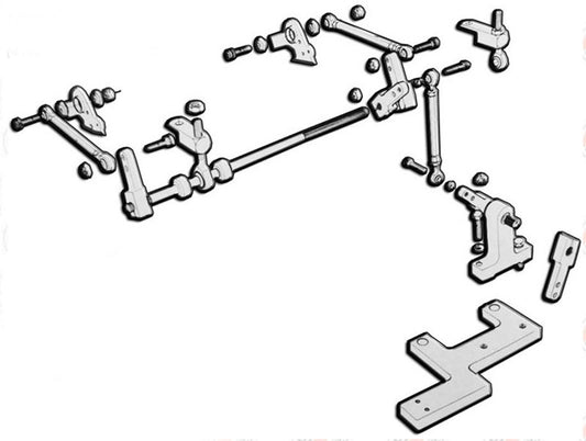 Dual Carb Linkage Kit
Suit 4150 & 4500 Carburettor, Sideways Mount