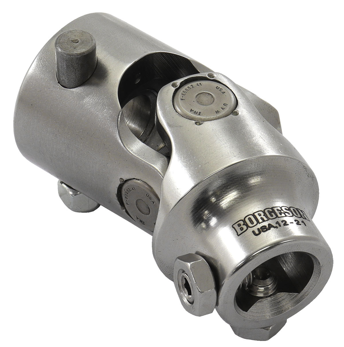 Borgeson Polished Stainless Steel Universal Joint for Holden Torana
3/4"DD x 9/16" Including Cotter Pin