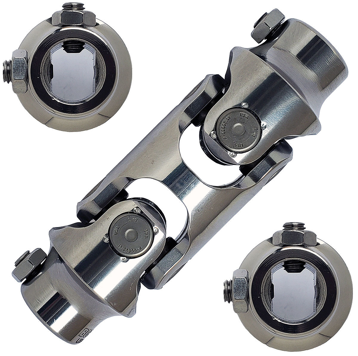 Borgeson Polished Stainless Steel Double Needle Bearing Universal Joint
3/4"DD x 3/4"DD - Spline x Spline