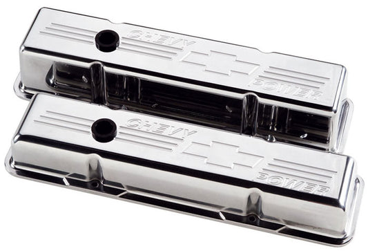 Aluminium Valve Covers With Chevy Power Logo - Polished
Suit SB Chev - Tall