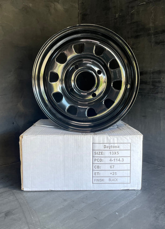 WHEEL STEEL 15" X 7" FORD 5 STUD X 114.3 BLACK CENTRE CHROME LIP