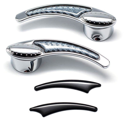 Chrome Billet Interior Door Handles
With Square Shaft, Drilled I-Beam & 3 Inserts