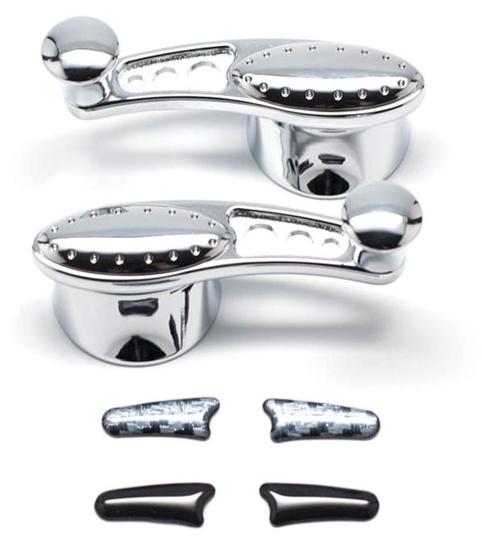 Chrome Billet 1/4 Vent Window Crank Handles
With 1/2" Spline, Drilled I-Beam & 3 Inserts