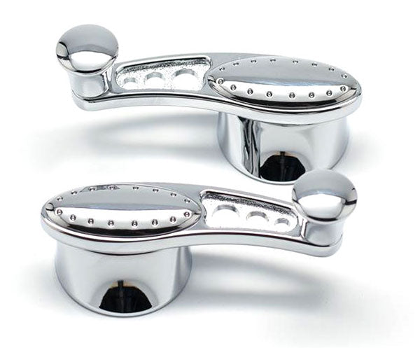 Chrome Billet 1/4 Vent Window Crank Handles
With Square Shaft, Drilled I-Beam & 3 Inserts