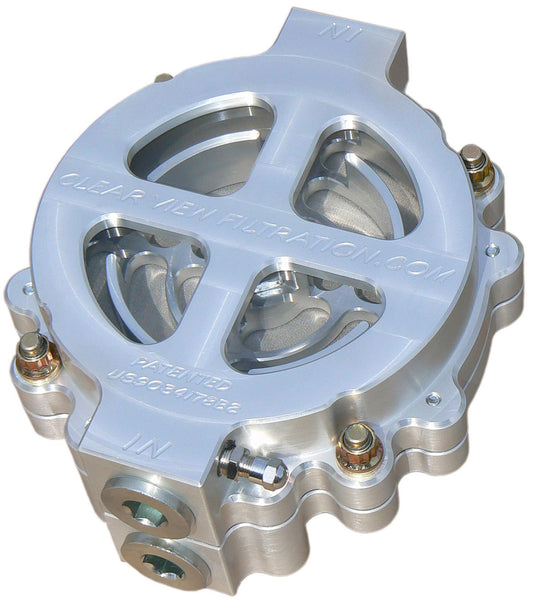 6" Hi-Flow See ThroughOil Filter - Clear Anodised
-12AN Inlet/Outlet Ports With 115 Micron Element