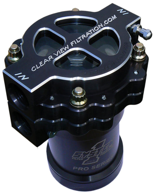 4" Screw-On Oil FilterAssembly - Black Anodised
-12AN Inlet/Outlet Ports With 115 Micron Element, Suit System 1 Oil Filter