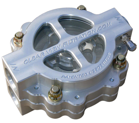 4" Hi-Flow See ThroughOil Filter - Clear Anodised
-12AN Inlet/Outlet Ports With 115 Micron Element