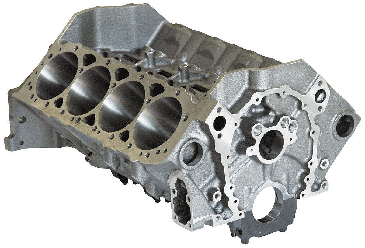 Dart SHP Cast Iron SB Chev Engine Block with 4-Bolt Ductile Caps
4.125"; Bore, 9.025"; Deck, 350 Mains, 1 Piece Rear Seal