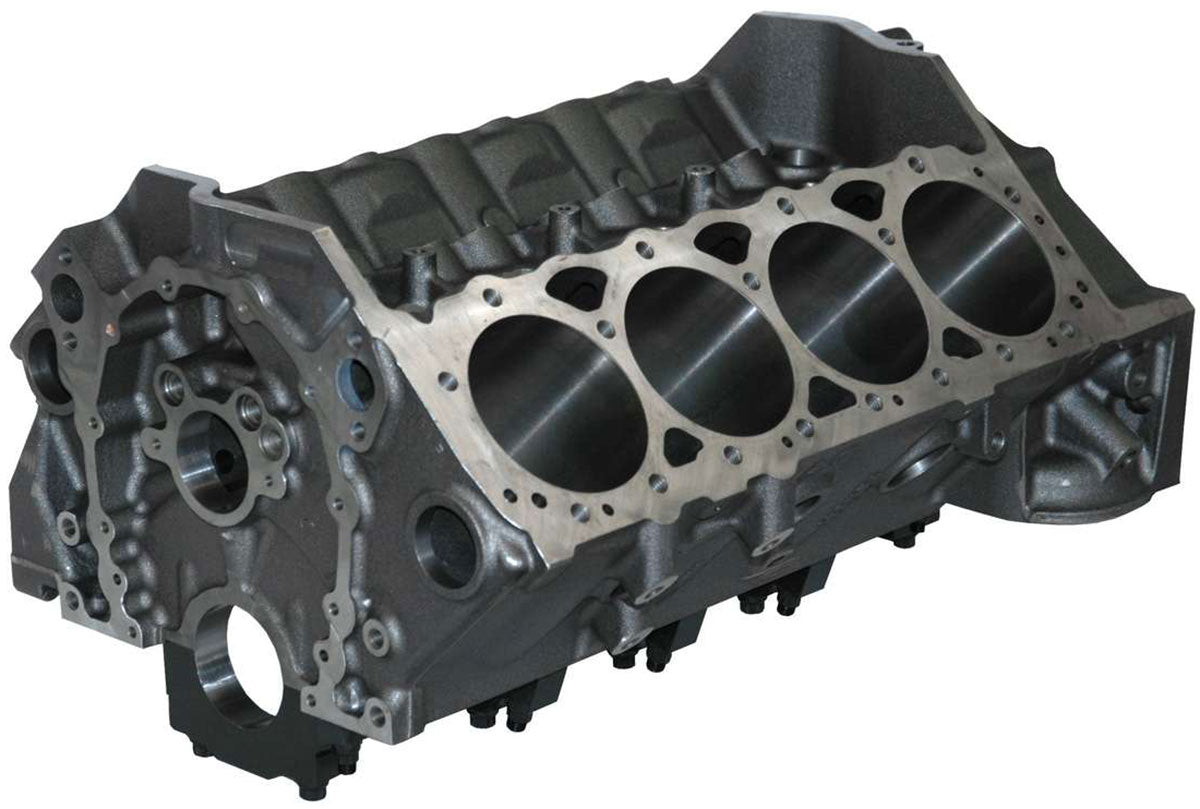 Dart SHP Pro Cast Iron SB Chev Engine Block with 4-Bolt Billet Caps
4.125" bore, Big block Chevy cam bore, .904" Lifter bores