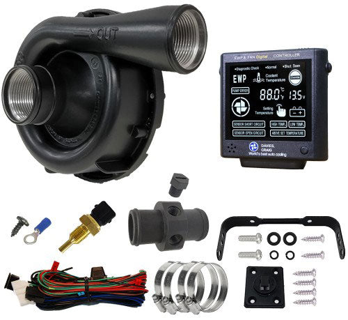 EWP150 Electric Water Pump Combo Kit, Black
Includes Remote Controller. Aluminium Electric Water Pump - 150 Litres/Min Suit Engines 6-8 Cyl Over 400 HP & Heavy Duty 4WD's