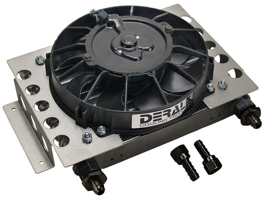 Derale Universal Atomic-Cool Remote Mount Fluid Cooler with Fan
12-3/4"W x 9-3/8"H x 4-5/16"D