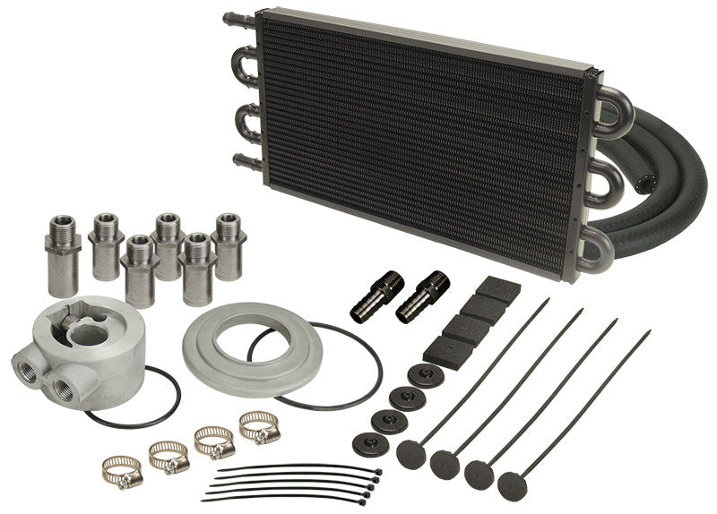 Derale Tube & Fin Engine Oil Cooler Kit (sandwich adapter)  16-5/8" L x 7-5/8" H x 3/4quot; W