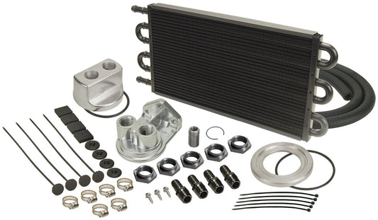 Derale Tube & Fin Engine Oil Cooler Kit (spin on adapter)  16-5/8" L x 7-5/8" H x 3/4quot; W